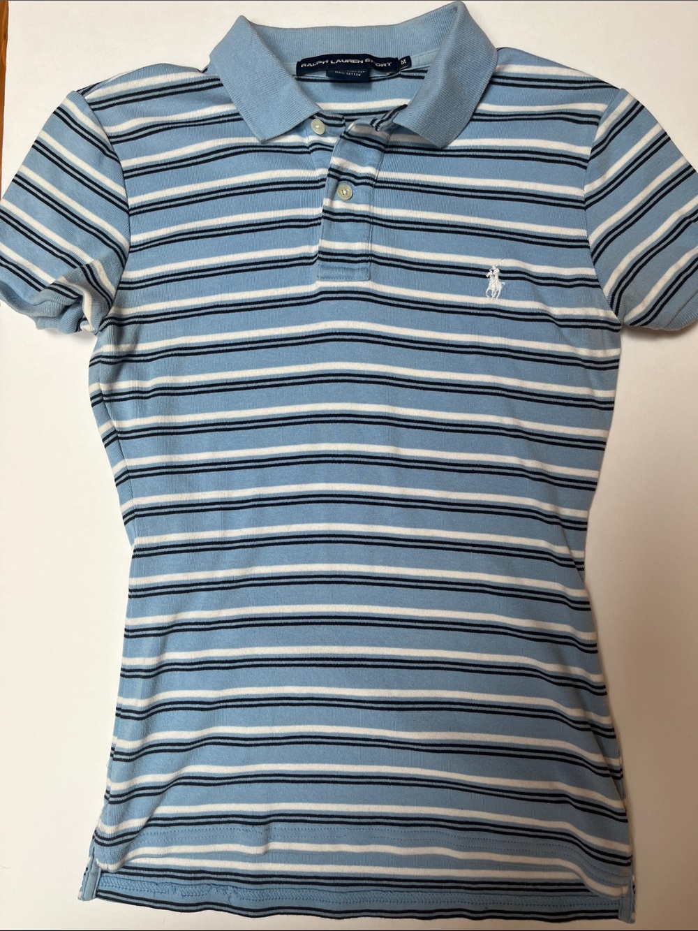 Ralph Lauren polo’s 3 top bundle of Pink, Light Blue & Brown/beige Striped - Picture 3 of 9